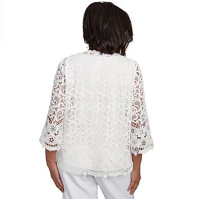 Petite Alfred Dunner Embellished Lace Two-in-One Top