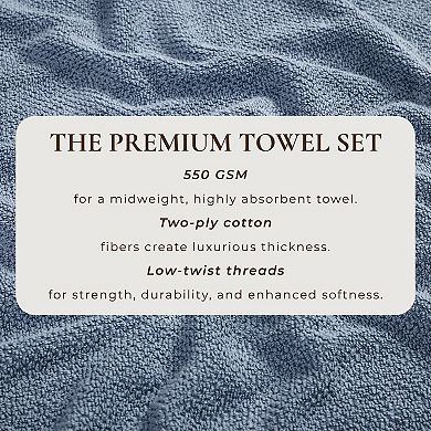 Madelinen® 4-Pack Cotton Texture Bath Towel Set