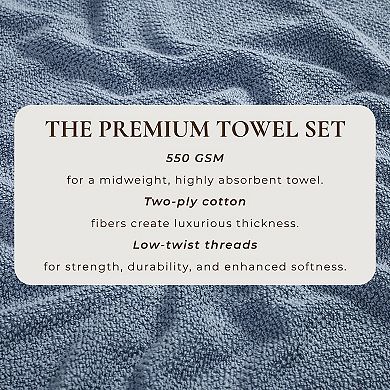 Madelinen® 6-Pack Cotton Texture Hand Towel Set