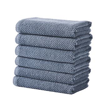 Madelinen® 6-Pack Cotton Texture Hand Towel Set