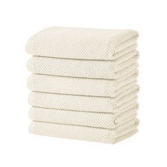 Madelinen® 6-Pack Cotton Texture Hand Towel Set