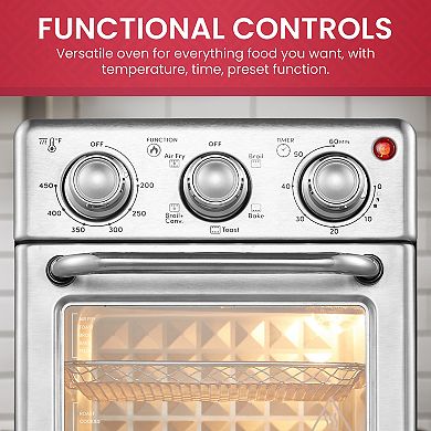 Elite Cuisine 8L Air Fryer Convection Toaster Oven with Broiler