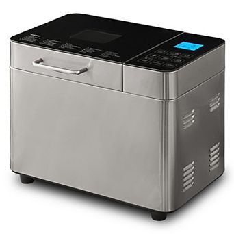 Elite Cuisine 2-lb. Stainless Steel Bread Machine Maker with Eco Ceramic Pan