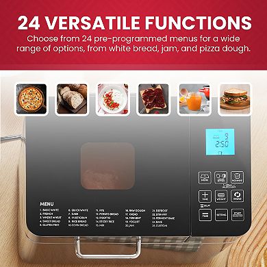 Elite Cuisine 2-lb. Stainless Steel Bread Machine Maker with Eco Ceramic Pan