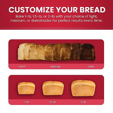 Elite Cuisine 2-lb. Stainless Steel Bread Machine Maker with Eco Ceramic Pan
