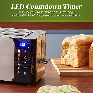 Elite Cuisine SmartToast 4-Slice Long Slot Toaster