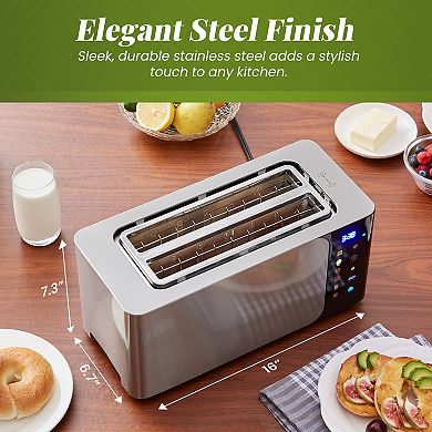 Elite Cuisine SmartToast 4-Slice Long Slot Toaster