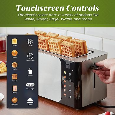 Elite Cuisine SmartToast 4-Slice Long Slot Toaster