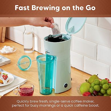 Elite Cuisine Iced Coffee Maker with Tumbler & Straw