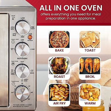 Elite Cuisine 47.5 QT XXL 9-Slice French Door Convection Rotisserie Oven