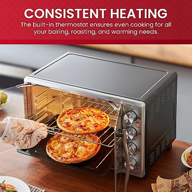 Elite Cuisine 47.5 QT XXL 9-Slice French Door Convection Rotisserie Oven