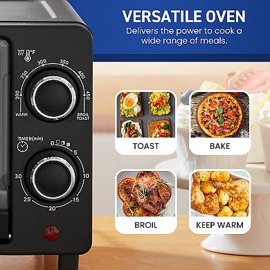 Elite Cuisine 4-Slice 9.5 QT Toaster Oven Broiler