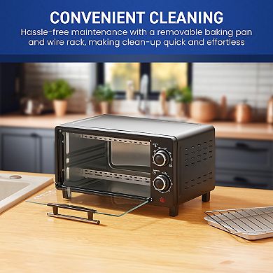 Elite Cuisine 4-Slice 9.5 QT Toaster Oven Broiler