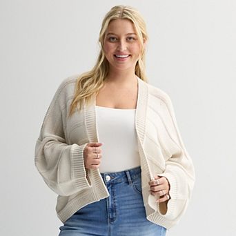 Juniors' Plus Size SO® Textured Cardigan Sweater