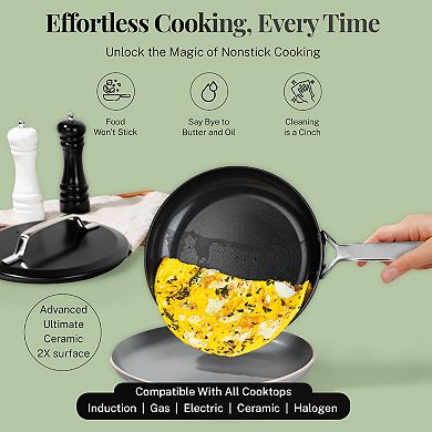 Gotham Steel Modern 5-Piece Ultra Performance Ceramic Nonstick Cookware Set