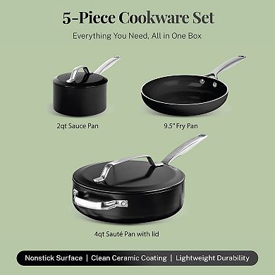 Gotham Steel Modern 5-Piece Ultra Performance Ceramic Nonstick Cookware Set
