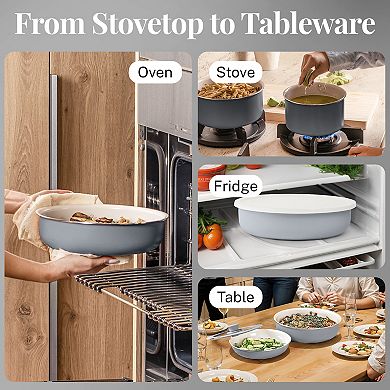 Gotham Steel 18-Piece Ceramic Nonstick Detachable Handle Cookware Set