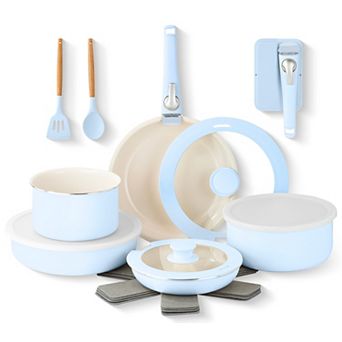 Gotham Steel 18 pc Ceramic Nonstick Detachable Handle Cookware Set