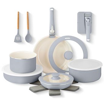 Gotham Steel 18 pc Ceramic Nonstick Detachable Handle Cookware Set