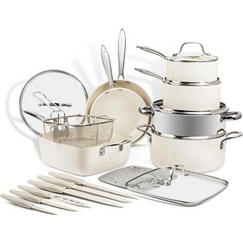 Gotham Steel Natural Collection 20 pc Ultra Performance Ceramic Nonstick Cookware Set