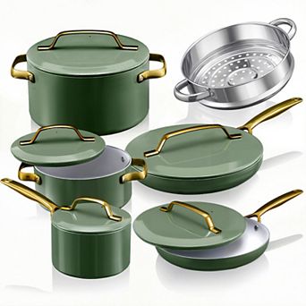 Gotham Steel Modern Cookware 11 pc Ceramic Coating Nonstick Cookware Set