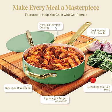 Gotham Steel Modern Cookware 11-Piece Ceramic Coating Nonstick Cookware Set