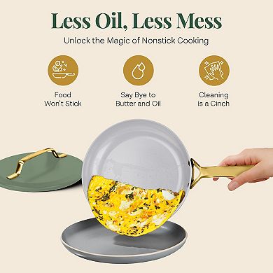 Gotham Steel Modern Cookware 11-Piece Ceramic Coating Nonstick Cookware Set