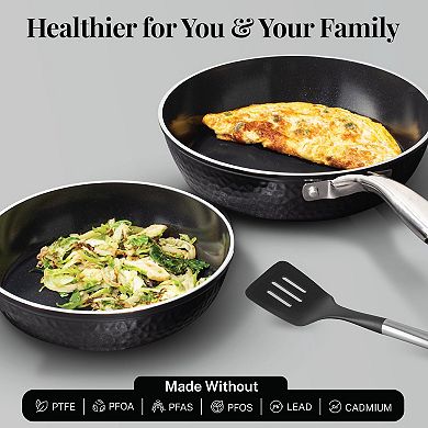 Gotham Steel Hammered Black 15-Piece Nonstick Cookware Set