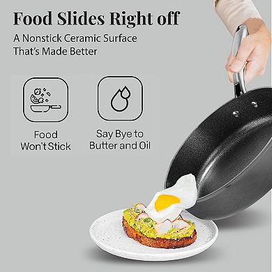Gotham Steel Hammered 4-qt. Nonstick Deep Saute Pan with Lid