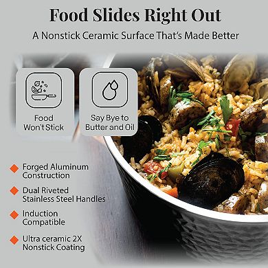 Gotham Steel Hammered Black 5-quart Ceramic Nonstick Stock Pot