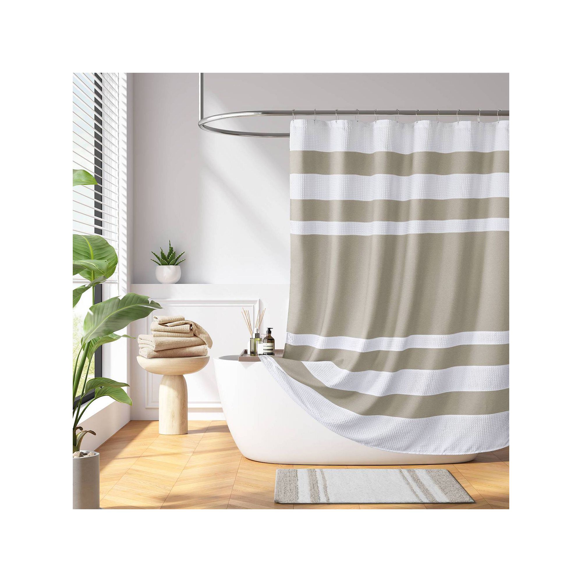 Madison Park Spa Waffle 3M Water Repellent Shower Curtain, Size: 72X78, Bro