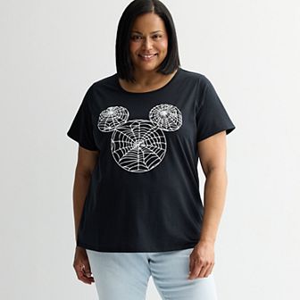 Plus Size Disney’s Mickey Mouse Spiderweb Graphic Tee
