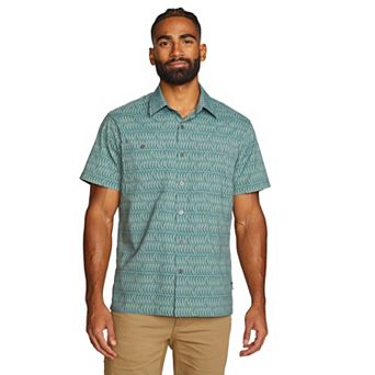 Big & Tall Eddie Bauer Rainier 3.0 Print Short Sleeve Button-Down Shirt