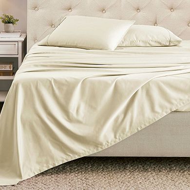 SUPERIOR 1500 Thread Count Cotton Blend Deep Pocket Solid Sheet Set