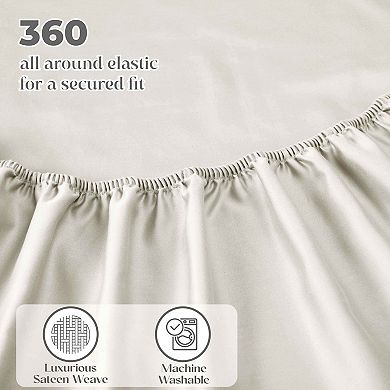SUPERIOR 1500 Thread Count Cotton Blend Deep Pocket Solid Sheet Set