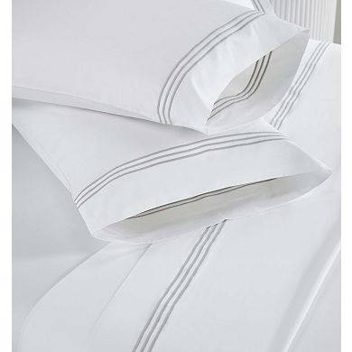 SUPERIOR Brandon Cotton Three-Line Embroidered Deep Pocket Bed Sheet Set