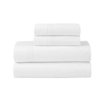 SUPERIOR Brandon Cotton Three-Line Embroidered Deep Pocket Bed Sheet Set