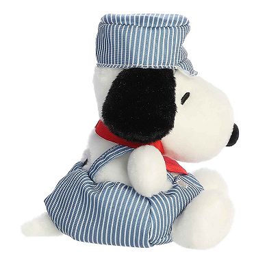 Aurora Mini Blue Peanuts Palm Pals 5" Train Engineer Snoopy Adorable Stuffed Animal