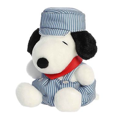 Aurora Mini Blue Peanuts Palm Pals 5" Train Engineer Snoopy Adorable Stuffed Animal