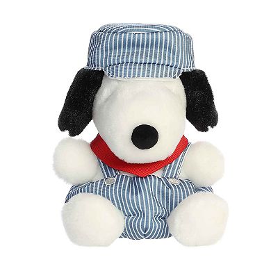 Aurora Mini Blue Peanuts Palm Pals 5" Train Engineer Snoopy Adorable Stuffed Animal