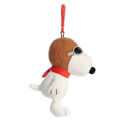 Aurora Mini White Peanuts 5" Flying Ace Clip-On Adorable Stuffed Animal