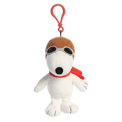 Aurora Mini White Peanuts 5" Flying Ace Clip-On Adorable Stuffed Animal