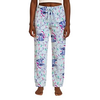 Juniors' Disney's Lilo & Stitch Christmas Lights Lux Plush Fleece Pajama Pants