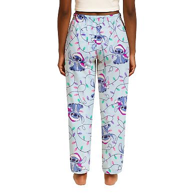 Juniors' Disney's Lilo & Stitch Christmas Lights Lux Plush Fleece Pajama Pants