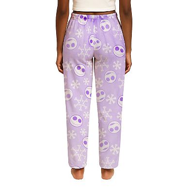 Juniors' Disney's The Nightmare Before Christmas Jack Skellington Snowflakes Lux Plush Fleece Pajama Pants