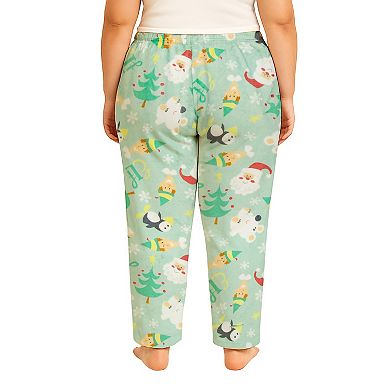Juniors' Plus Size Buddy The Elf Characters Lux Plush Fleece Pajama Pants