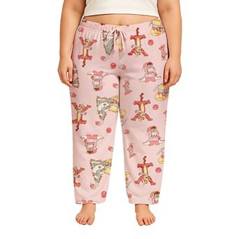 Juniors' Plus Size Disney's Winnie The Pooh Winter Garments Lux Plush Fleece Pajama Pants