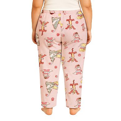 Juniors' Plus Size Disney's Winnie The Pooh Winter Garments Lux Plush Fleece Pajama Pants
