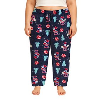 Juniors' Plus Size Disney's Minnie Mouse Winter Icons Lux Plush Fleece Pajama Pants