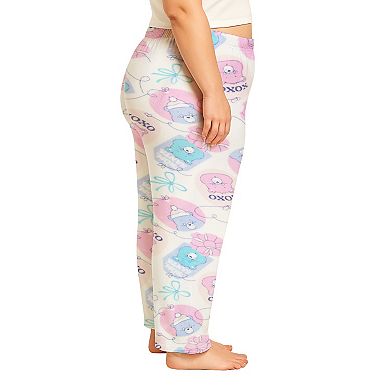 Juniors' Plus Size Care Bears "From Santa" Lux Plush Fleece Pajama Pants